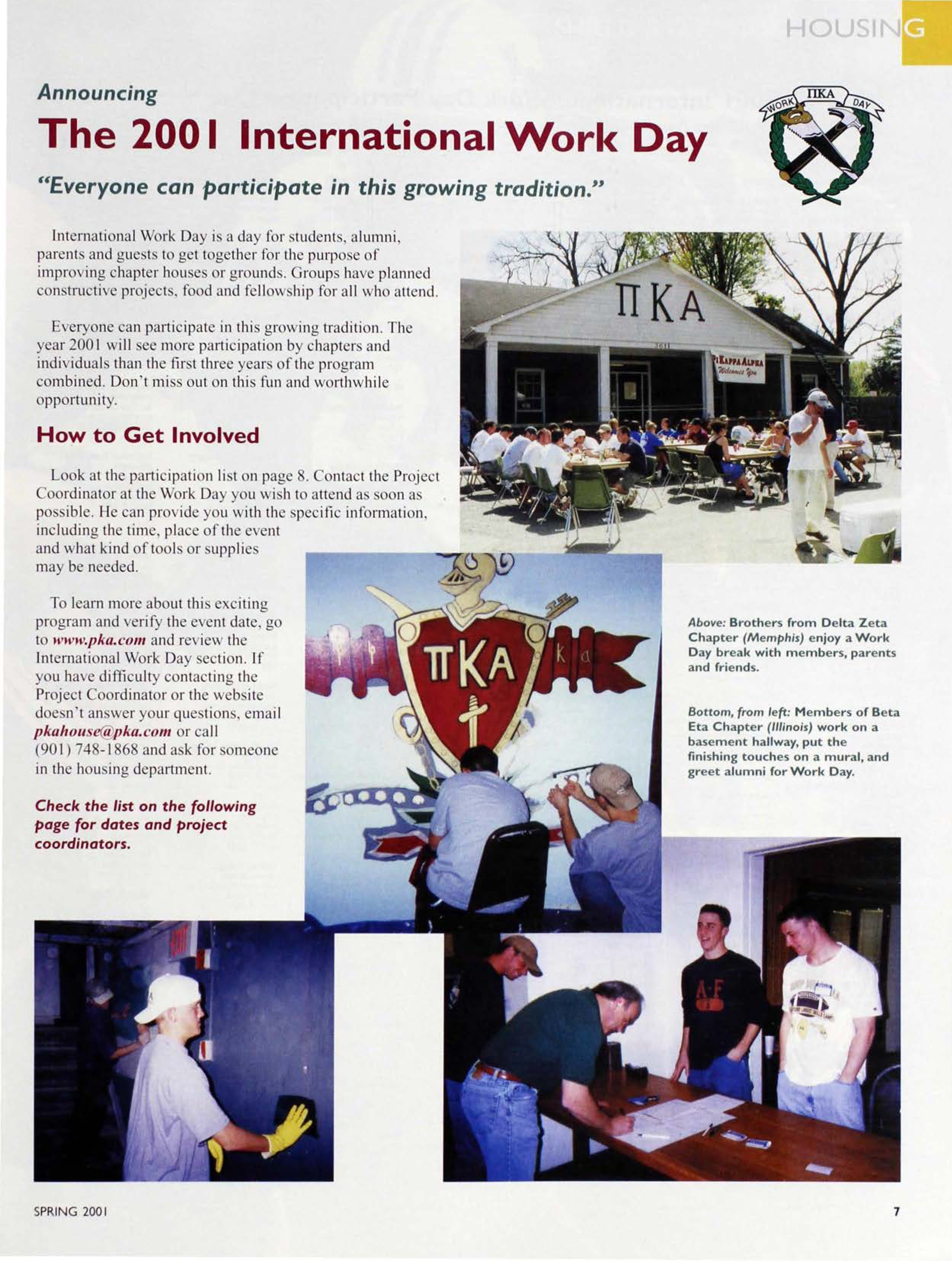 Housing: Announcing The 2001 International Work Day, Spring 2001
